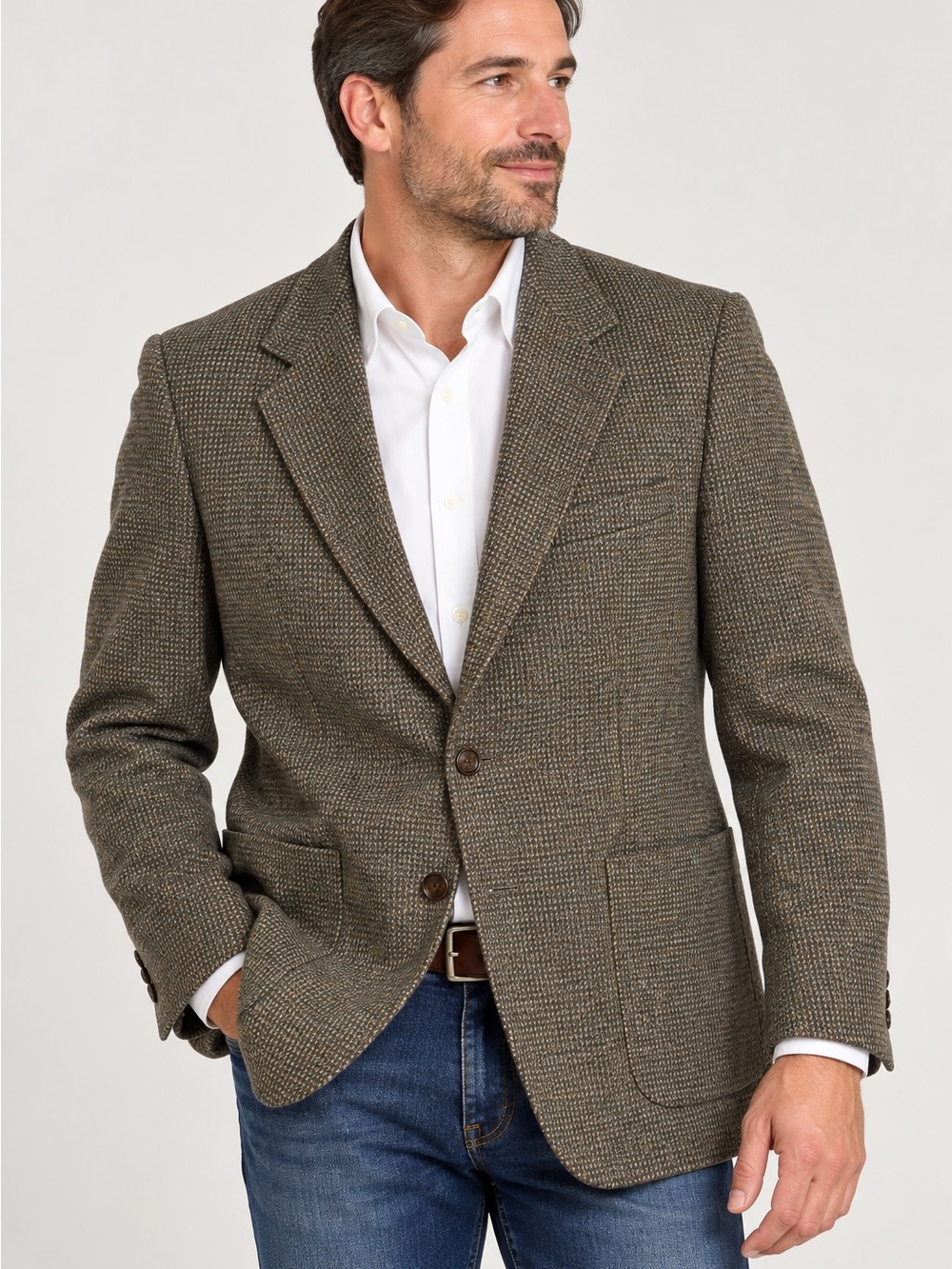 Vintage Tilbury Men’s Wool Blend Tweed Blazer Brown Size 53